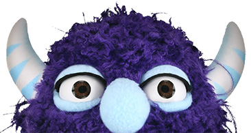 Monster peeking above the next section